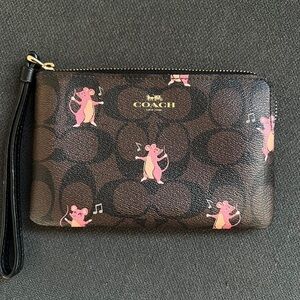 Coach Zip Wristlet Party Mouse Edition